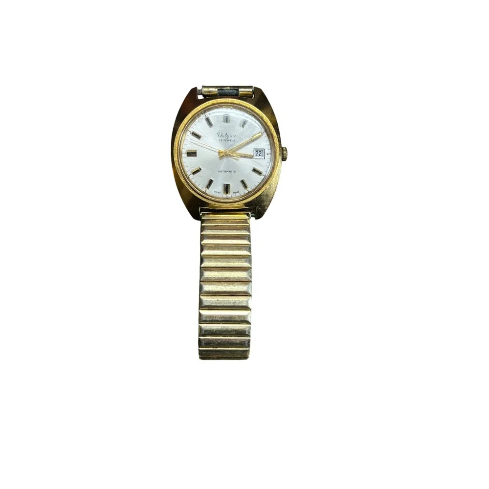 Vintage Valgine 25 Jewels Automatic Swiss Made Gold Tone Watch Expansion Band